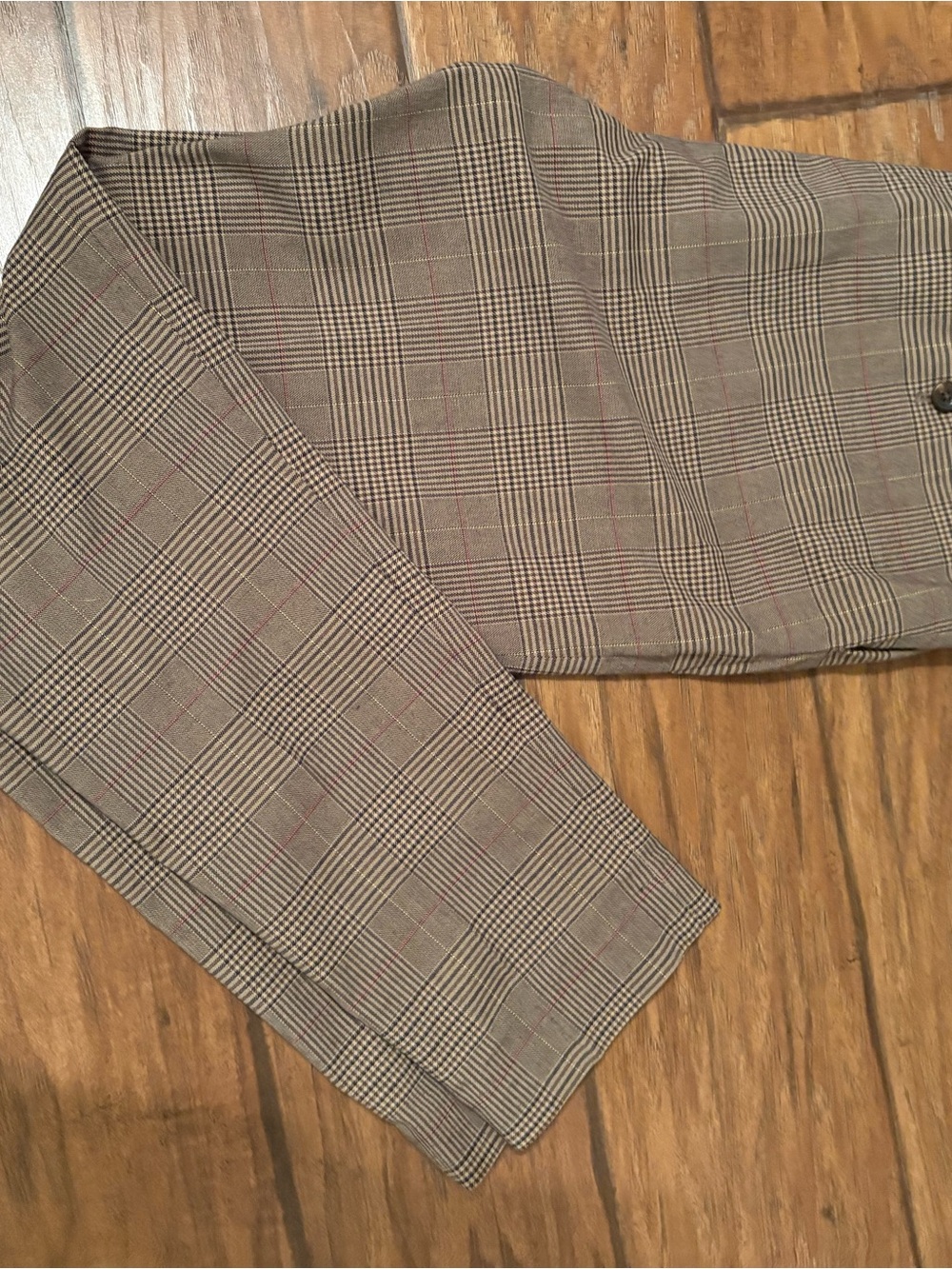 Scotch & Soda Gray Plaid Trousers with Subtle Red Windowpane